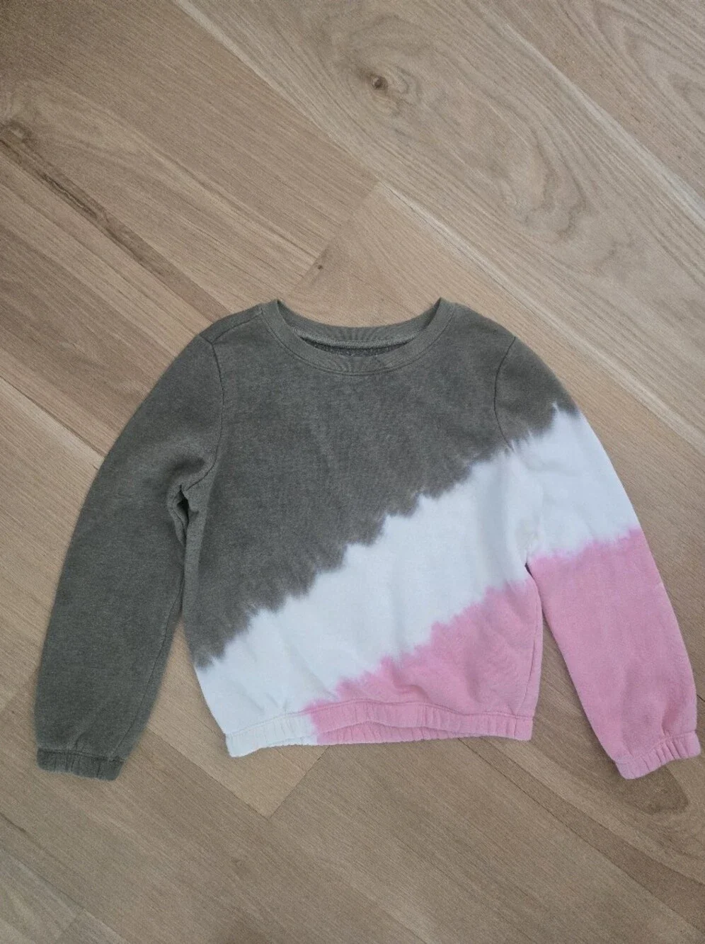 GAP Kids Tie-Dye Sweatshirt in Olive, White & Pink